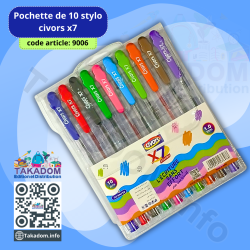 Pochette de 10 Stylos Civors X7 - مجموعة 10 اقلام سيفورس اكس7