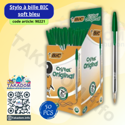 Stylo à bille BIC Soft VERT (pqt de 50) - قلم جاف بيك سوفت أخضر ( علبة ذات 50)
