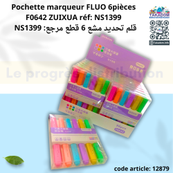 Pochette marqueur FLUO 6pièces  F0642 ZUIXUA réf: NS1399