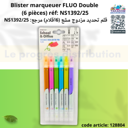 Blister marqueuer FLUO Double  (6 pièces) réf: NS1392/25