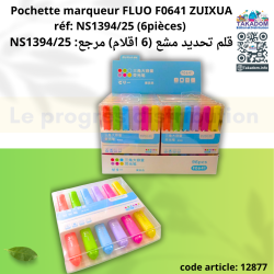 Pochette marqueur FLUO F0641 ZUIXUA  réf: NS1394/25 (6pièces)