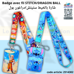 Badge avec fil STITCH/DRAGON BALL