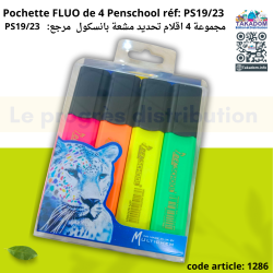 Pochette de4 Fluo PENSCHOOL Réf: PS19/23 5037