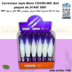 Correcteur stylo Blanc CIVORS-005  8ml paquet de 24 Réf: 5081