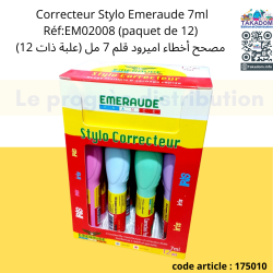 Paquet de 12 Correcteur Stylo Emeraude 7ml Réf:EM02008