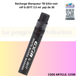 Recharge Marqueur TB GXin noir réf G-201T 3.5 ml  pqt de 36