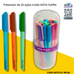 Présentoir de 20 stylos à bille INSTA SUPRA