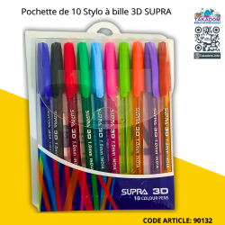 Pochette de 10 Stylo à bille 3D SUPRA
