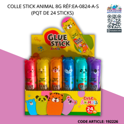 Colle Stick animal 8g Réf:EA-0824-A-S (pqt de 24 sticks)
