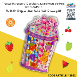 Trousse Marqueurs 10 couleurs aux senteurs de fruits Réf: FL-8619-10