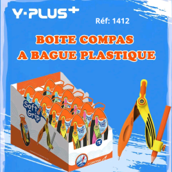 Compas à bague plastique Soft Grip Réf: CS180200/Y-PLUS+ (paquet de 12)