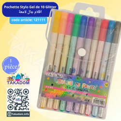 Pochette de 10 Stylos Gel Glitter Réf: G-120 NS871/24