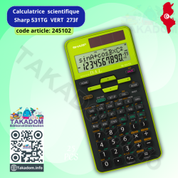 Calculatrice  scientifique Sharp Réf: 531TG  VERT  273f