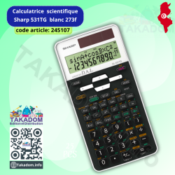 Calculatrice scientifique Sharp Réf: 531TG  blanc 273f