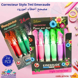 Paquet de 24 Correcteur stylo 7ml Emeraude Réf:EM02013