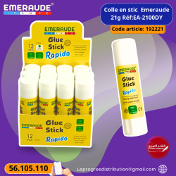 Colle Stick Emeraude 21g Réf:EA-2100DY (pqt de 12 sticks) - لصق ستيك ايميرود 21 غرام مرجع: EA-2100DY (علبة ذات 12 ستيك)